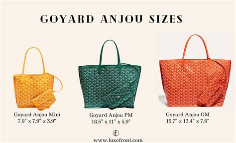 goyard tote anjou|Goyard tote bag size comparison.